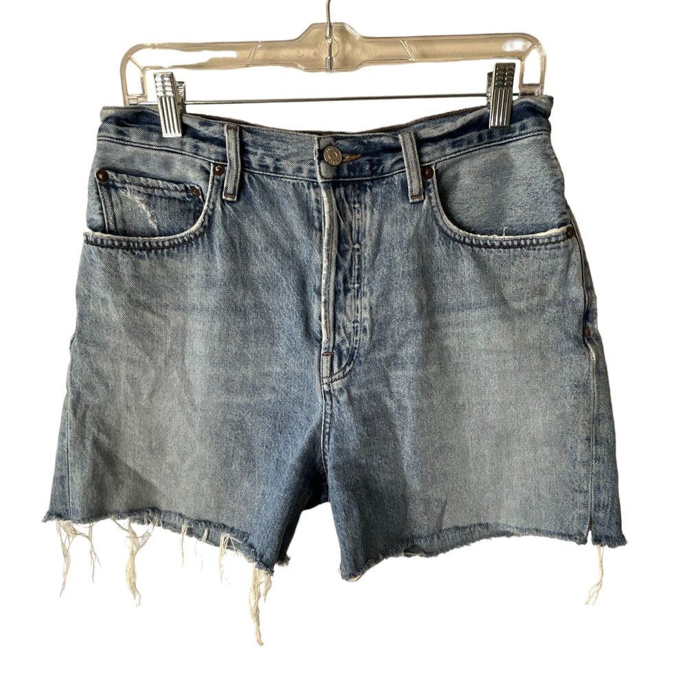 Agolde 90's Pinch Waist Short in Marquee Sz 29 High Rise Cut Off Raw Hem